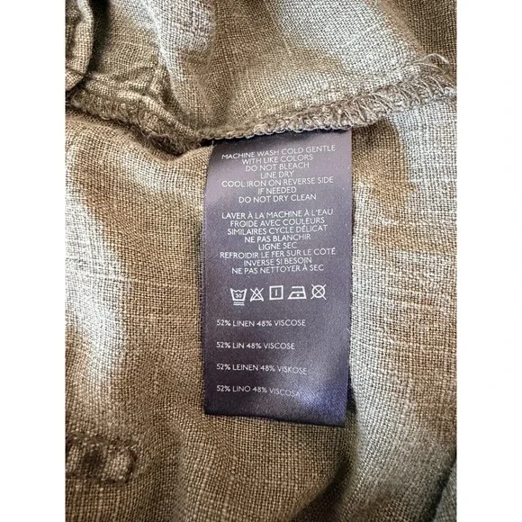 Free People City's Edge Romper in Dried Basil Linen Blend M - Picture 6 of 10